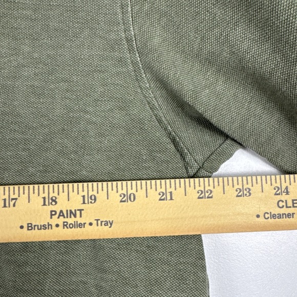 VTG Saddlebred Polo Shirt Men Large Green Denim Collar 100% Cotton Short Sleeve - Picture 7 of 8